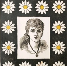 1881 Photograph Daisy Frame Pattern Victorian Wood Engraving Flower Craft DWQQ20