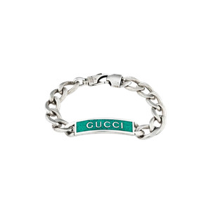 Gucci Logo Enamel Bracelet Silver