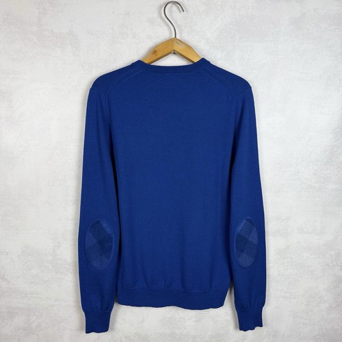 Burberry Brit Elbow Patches Merino Wool Jumper Sweater Size M 180/96A - Picture 3 of 24