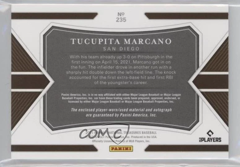 2021 National Treasures Rookie Material Signatures 2 /99 Tucupita Marcano Auto - Image 2 of 2