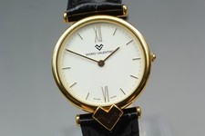 Vintage [Exc+5] MARIO VALENTINO Gold Round Roman 32mm Qz Men's Watch Swiss Made