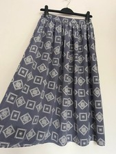 Laurent&reg; Silk Grey Baroque Print Midi Skirt - Size L