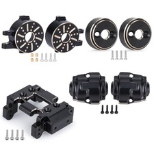 Black Coating Brass Steering Knuckles Skid Plate Diff Covers for 1/32 Full Kit