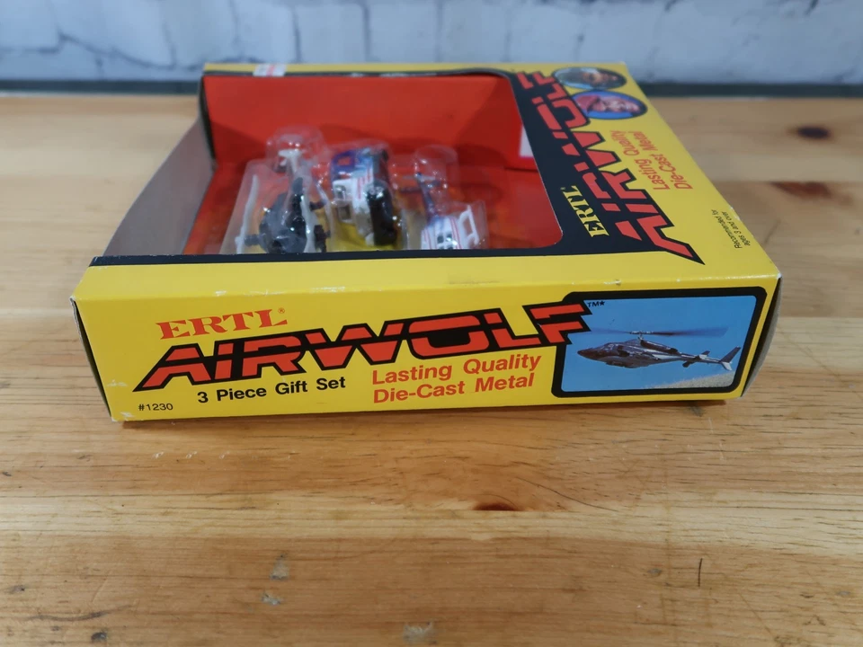 1984 Ertl AIRWOLF 3 Piece Gift Set #1230 Helicopters & Jeep New In Box  WOW RARE - Image 3 of 4
