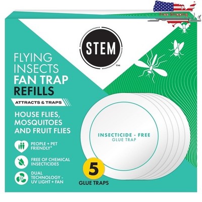 Indoor Glue Trap Refill Flying Insect Fan Trap 5 Pack Pest Control Pads New