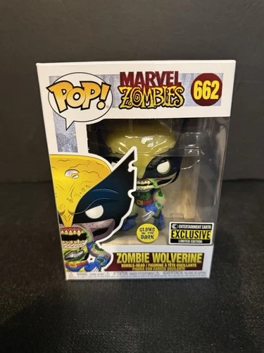 FUNKO POP ! ZOMBIE WOLVERINE 662 GLOWS IN DARK ENTERTAINMENT EARTH EXCLUSIVE B01