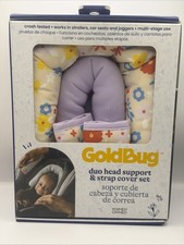 GoldBug Duo Head Support  Strap Cover 4 Piece Set Floral Print Works w Stroller