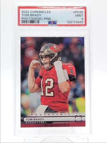 TOM BRADY 2022 CHRONICLES PHOTOGENIC FOOTBALL PINK BUCCANEERS PSA 9 Q4320