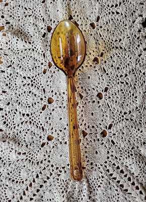 Ultra Temp Amber slotted Spoon Kitchen Utensil Robinson Knife USA Vision Corning