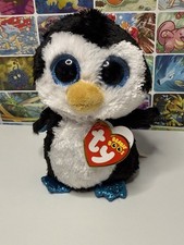 Ty Beanie Boos Waddles Penguin Plush 6  Blue Eyes Stuffed Animal