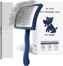 Grooming Kit, Slicker Dog Brush,Finishing Comb Set, Extra Long Pin Slicker Brush