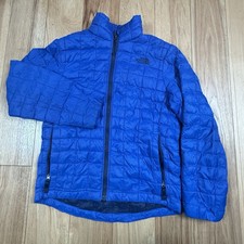 The North Face Puffer Jacket Boys Medium Blue Full Zip Quilted