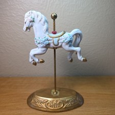 Vintage House of Lloyd Porcelain Carousel Horse Figurine 1990 Blue Ribbons