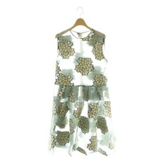 Red Valentino Dress Sleeveless Sheer Floral Knee-length 48 Light Blue Used c1e6a