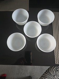 Set of 5 Vintage Anchor Hocking Fire King Milk Glass White 6oz Bowls 