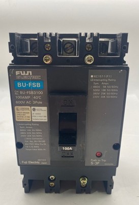 Fuji Electric BU-FSB3100 3-Pole Circuit Breaker, 600VAC 100Amp 