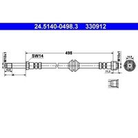 ATE 24.5140-0498.3 Bremsschlauch Vorderachse FüR Mercedes Benz Mercedes Benz