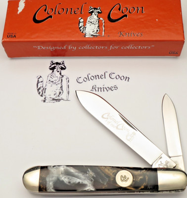 COLONEL COON by Queen Cutlery CC29CS Large English Jack Gray Swirl