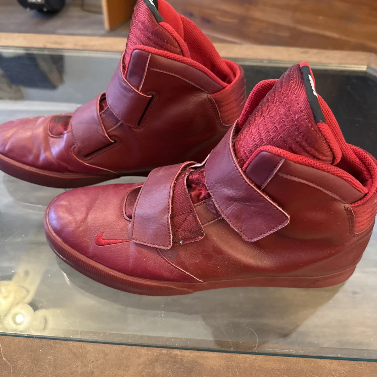 Nike Flystepper 2K3 Team Red Burgundy Men\'s Basketball Shoes Size 10 Nike Flystepper 2K3 Premium Red High Top Sneakers - Etsy main image 3