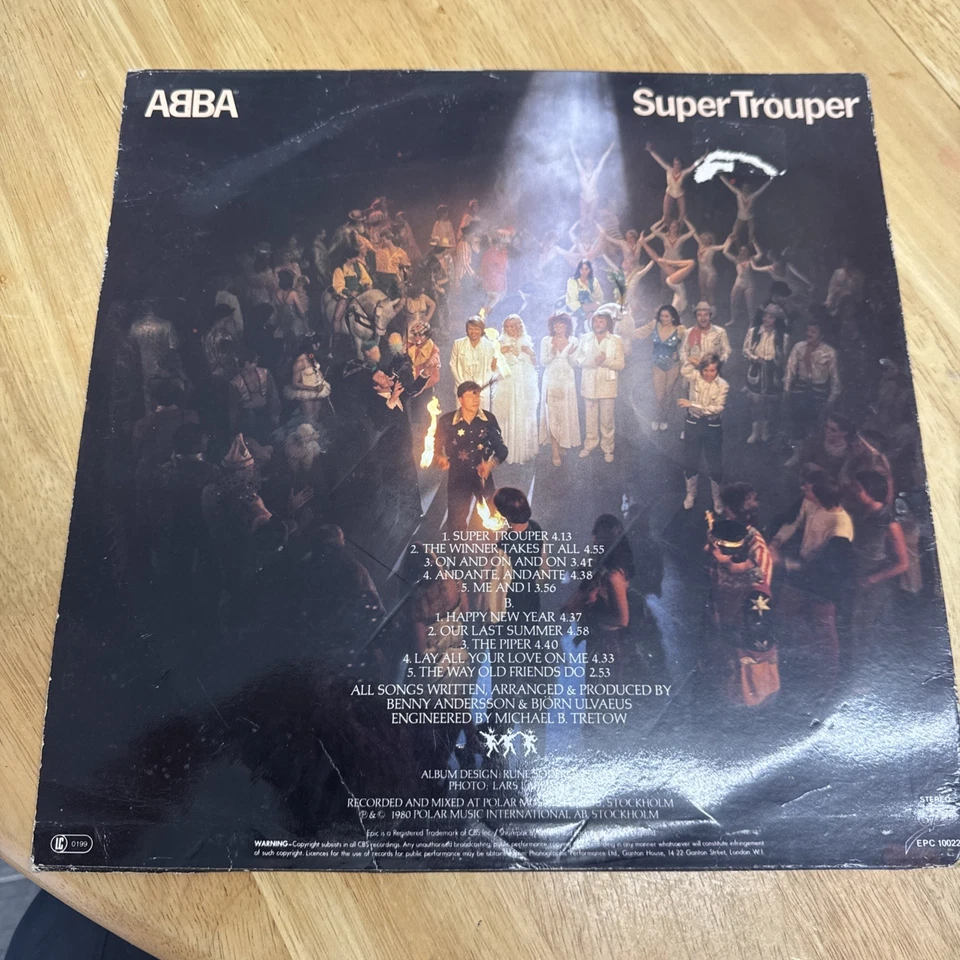 ABBA - SUPER TROUPER - VINYL LP RECORD - 1980 - EPIC - S EPC 10022 - Image 2 of 4