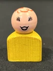 Vintage Original Fisher Price Little People Lacing Shoe Triangular Wooden Base