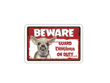Beware Guard Chihuahua Sticker Decal