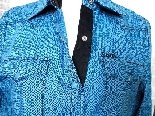 Cruel "The Knotty Girl" Pearl Snap Size Large Made In Vietnam 100% Cotton NWT - Picture 2 of 8