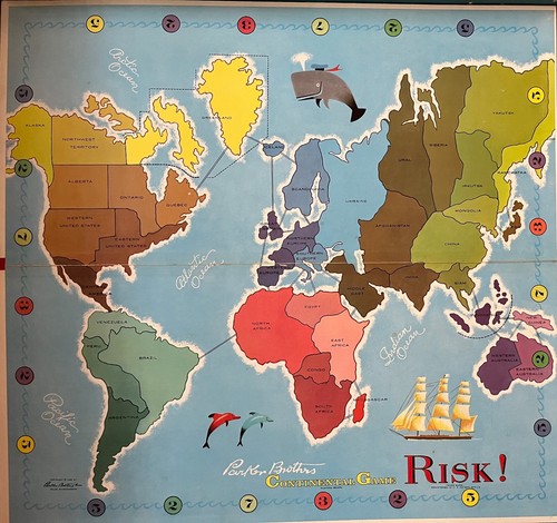 Vintage RISK Board Game Parker Brothers Early Version Wood Pieces Dated 1959 - Picture 5 of 8
