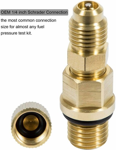 Fuel Pressure Test Fitting Adapter with Schrader Valve For 2003-2010 Ford 6.0L - Picture 3 of 13