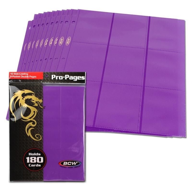 BCW 18 Pocket Pages Side Loading Pro Purple (10)