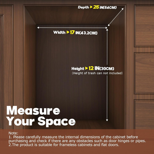 2-40 Qt Pull Out Trash Can under Cabinet with Soft-Close Slides,Door Mounting un - Picture 3 of 6