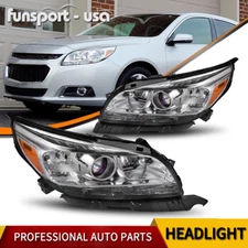 Projector Headlights Assembly w/ Bulbs for 2013 2014 2015 Chevy Malibu Chrome