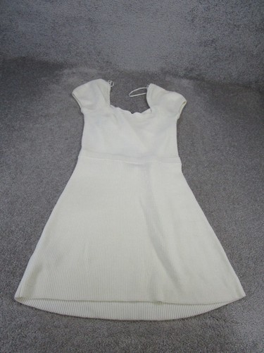 Los Angeles Atelier Dress Womens Medium White Knit Mini Faux Wrap NEW - 第 3/9 張圖片
