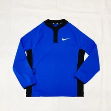 Nike Stock Long Sleeve Baseball Windshirt Boy's Medium (10-12) Royal Blue DO9177