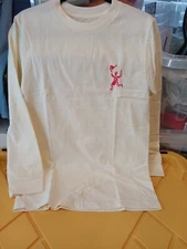 Cici Di Carne By Dario Cream/Pink LS Crew Neck Tee Shirt-Running W/Meat-S-NIP