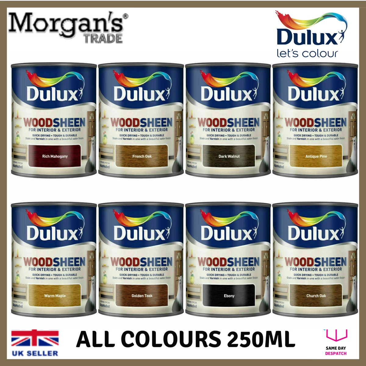 Dulux Woodsheen Stain & Varnish 250ml Dark Walnut