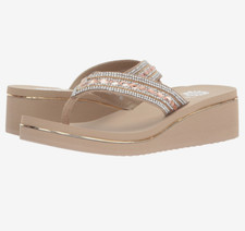 Yellow Box Marcy Taupe Woman  s Size 8.5M Wedge Bling Sandal New