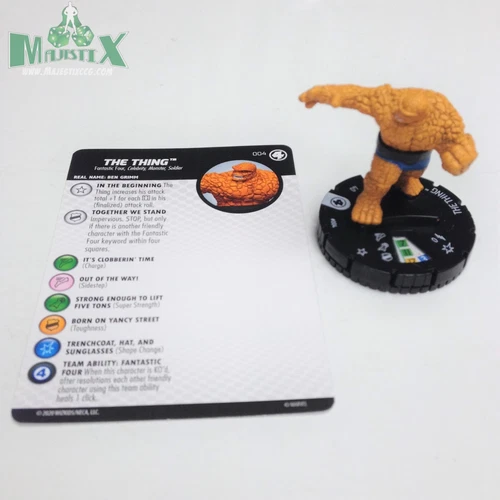 Heroclix Fantastic Four set The Thing #004 Common figure w/card!