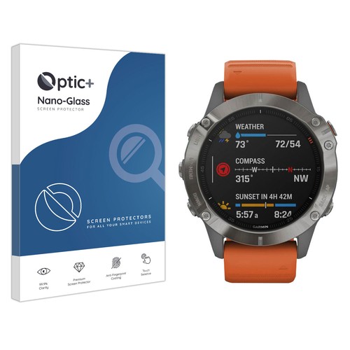Optic+ Nano Glass Screen Protector for Garmin Fenix 6 Pro Solar - 第 1/4 張圖片
