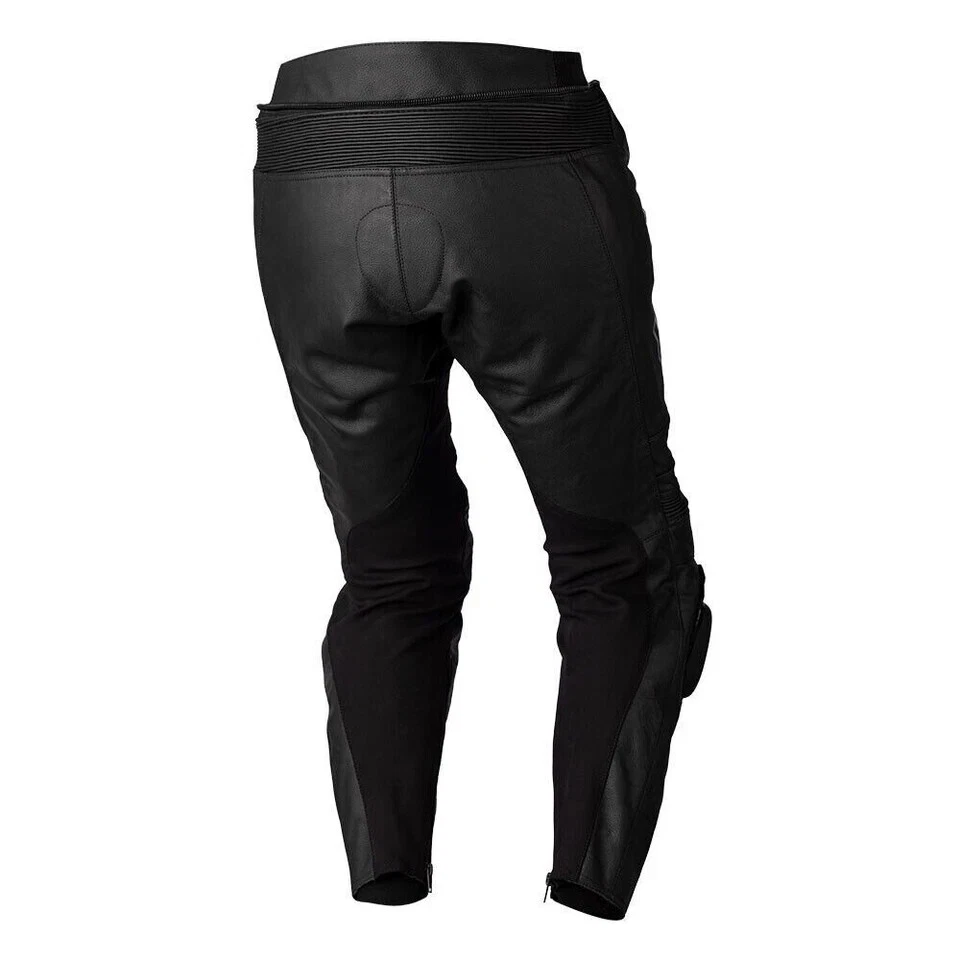 Nuevo Pantalón de Cuero Negro para Carreras Motocicleta Cuero Personalizado para Motociclista Foto 2 de 4