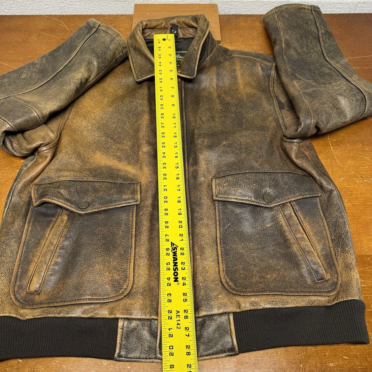 Vintage Eddie Bauer Mens Large Brown Distressed Full Zip Vintage Eddie Bauer Mens Large Brown Distressed Full Zip