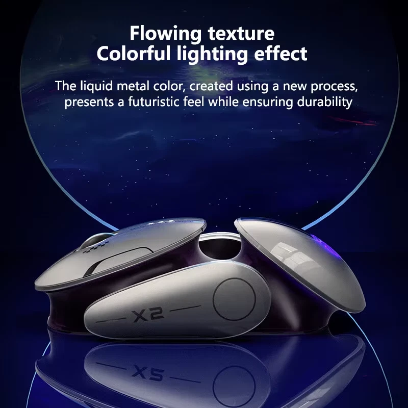 X2 Silent Bluetooth Mouse Metal Base Rechargeable Wireless Gaming Mouse for Comp - Image 4 of 4