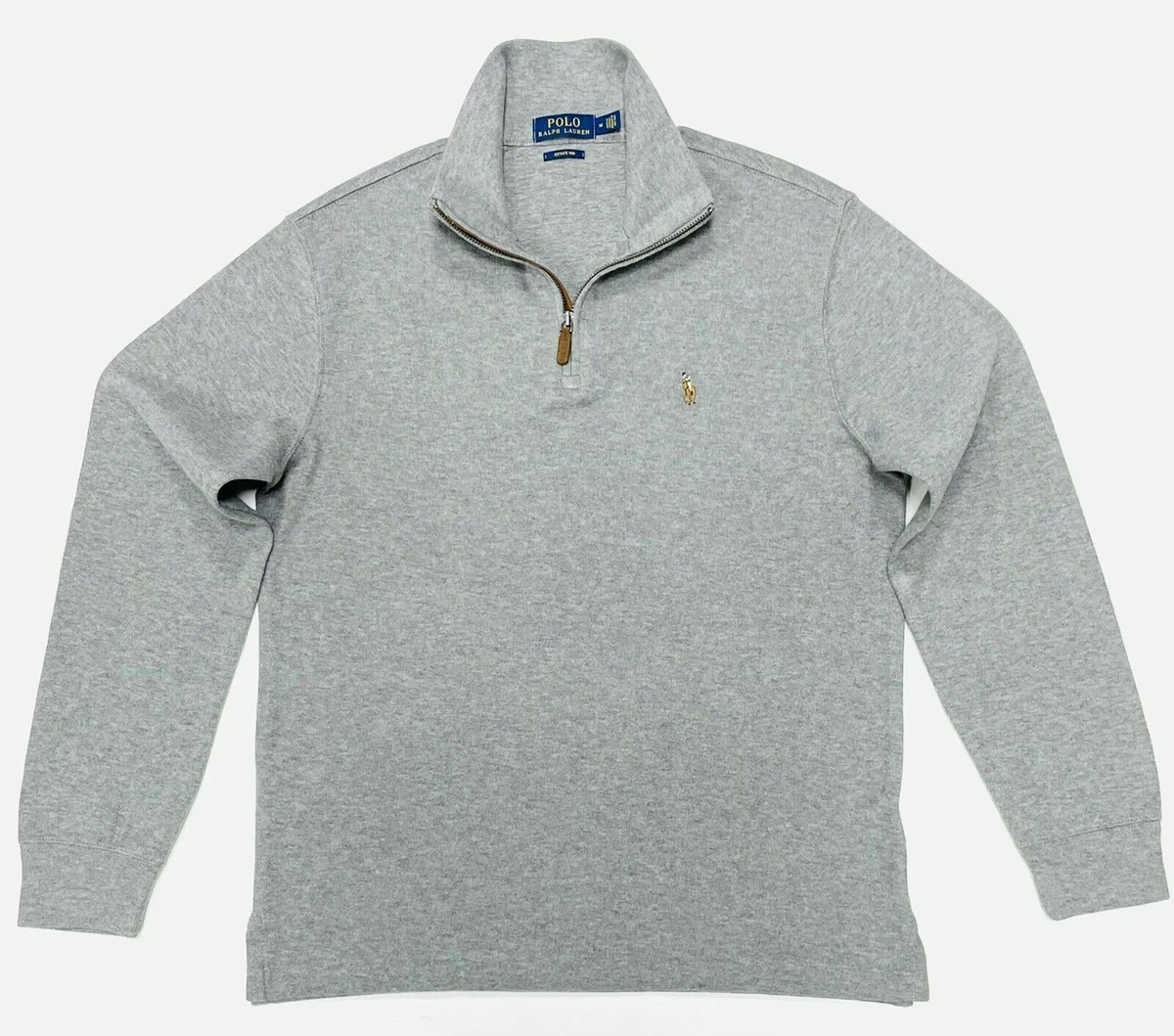 Grey polo half store zip sweater