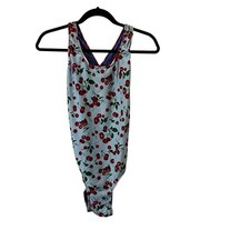 Splish Cherries Cherry Blue Red One Piece Swimsuit Swimwear Womens Size 28