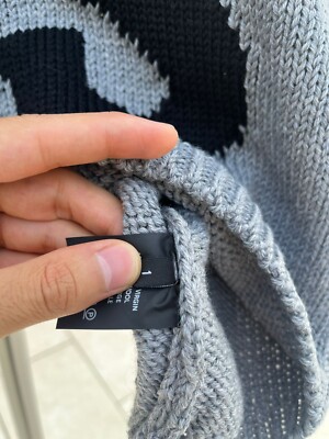 Raf Simons , RS Intarsia Knit Logo Sweater in Grey BNWT 1JP | eBay