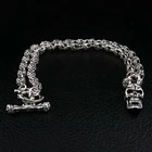 Flaming Skull 925 Sterling Silver Biker Necklace Men's Gothic Rocker