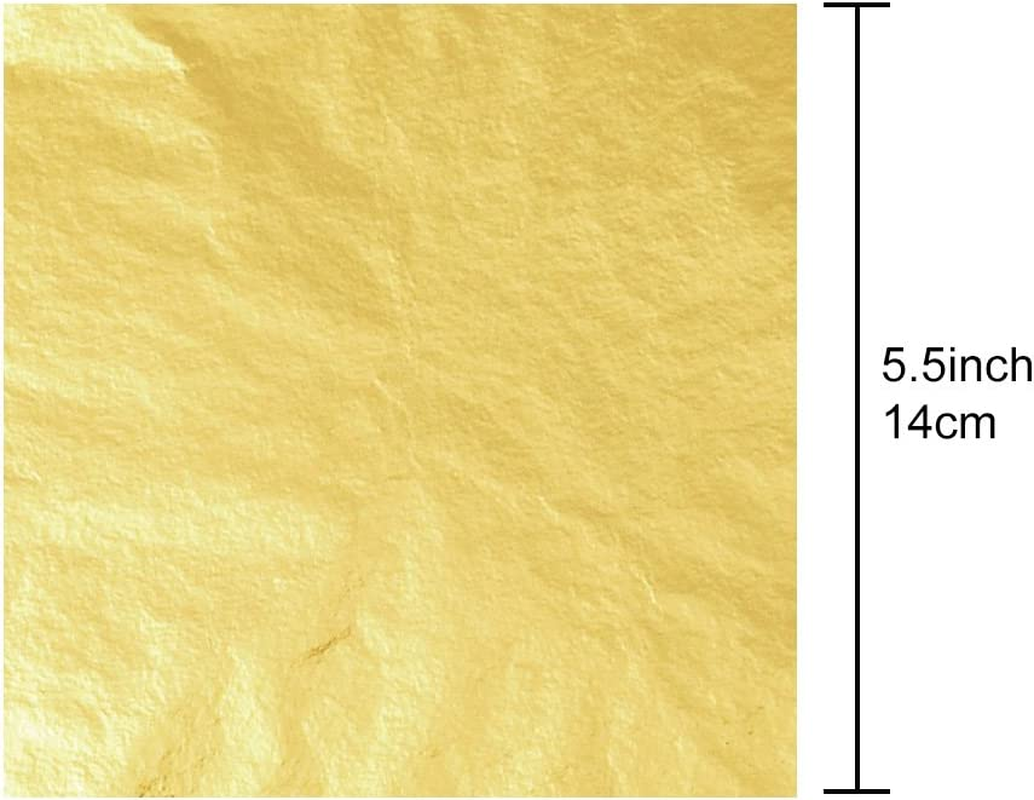 Fogli Oro Finto Per Doratura - 100 Pezzi 14x14cm Per Artigianato E Decorazioni