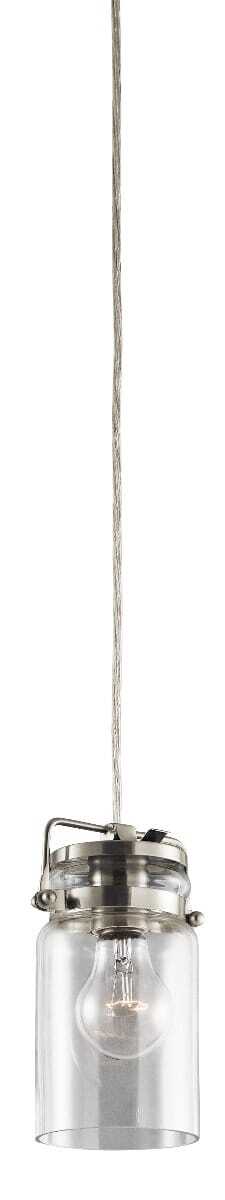 Kichler 42878NI Brinley 1-Light Mini Pendant in Brushed Nickel