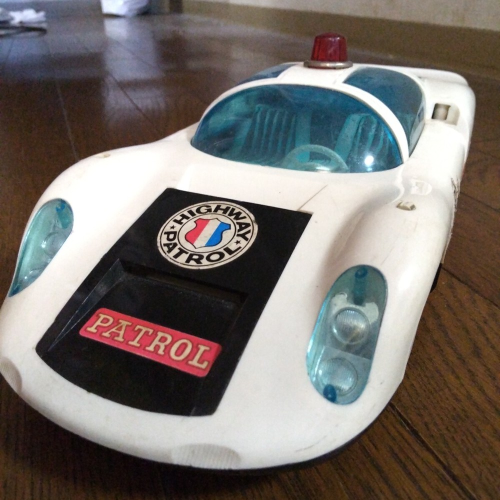 Police Porsche Race Car Made By Yonezawa Plastic Tin Without Box