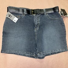 Vintage 1990 s Lee Rivited Denim Shorts With Belt, Deadstock Size 10